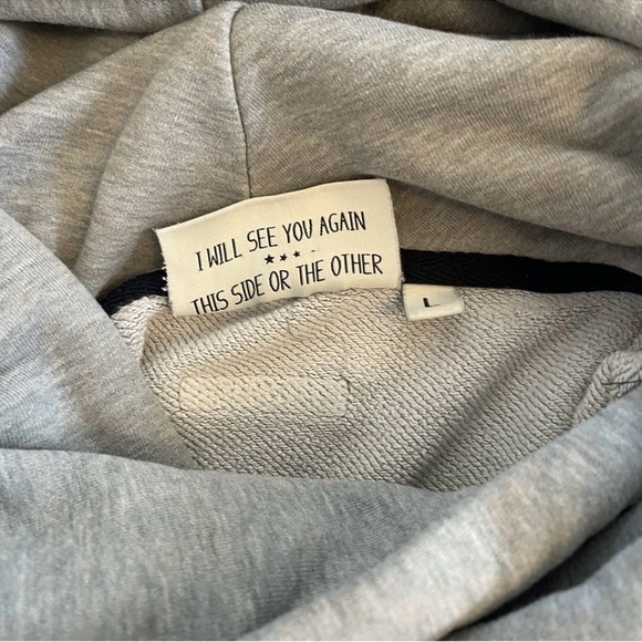 Naketano Grey Cowl Neck Hoodie - Size Large - Nautical Anchor Print Sweater - L - Picture 5 of 14